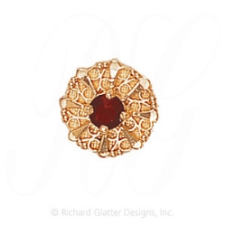 GS442 G - 14 Karat Gold Garnet Slide 